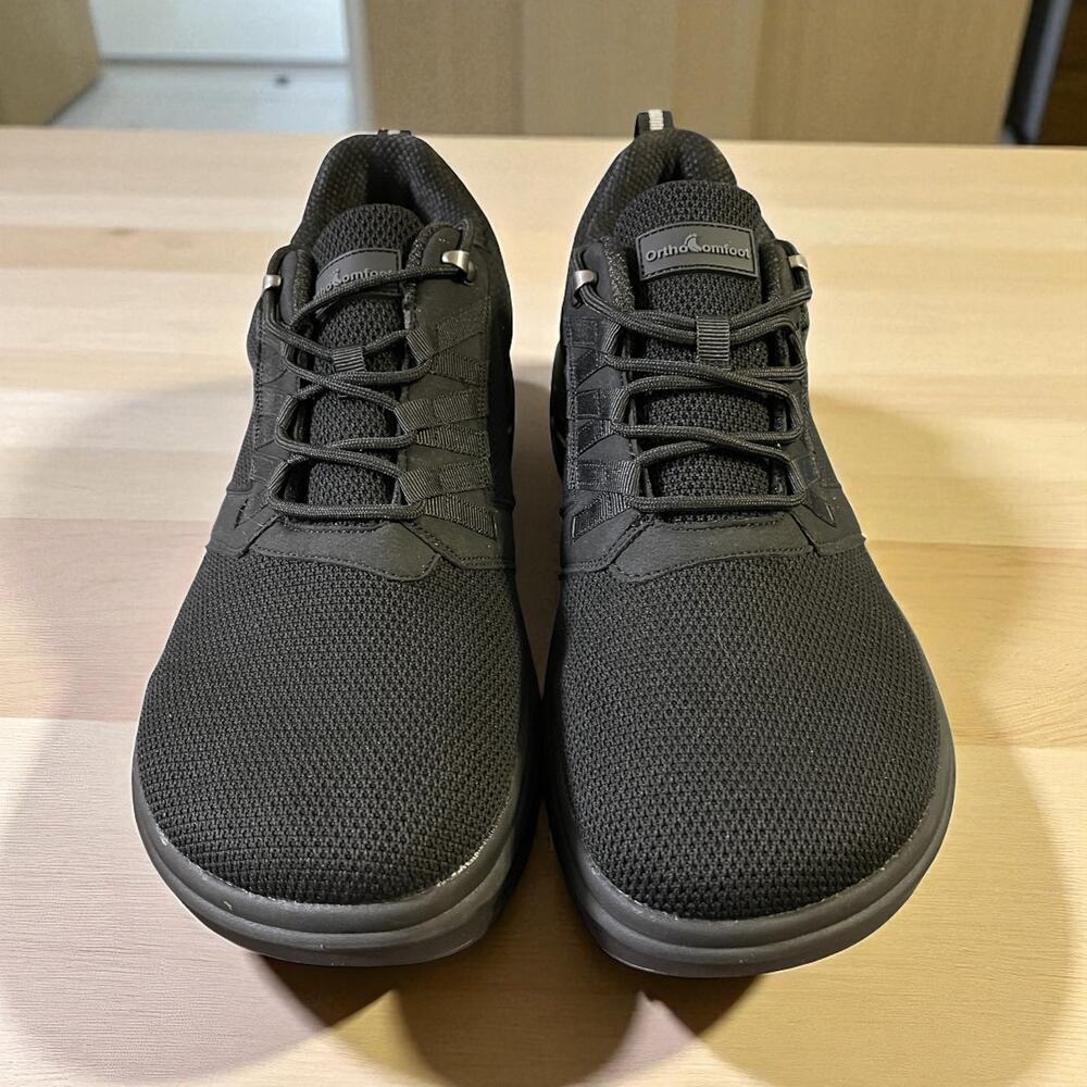 OrthoComfort Men's Black Orthopedic Shoes Comfortable Diabetic Shoes Sz 15